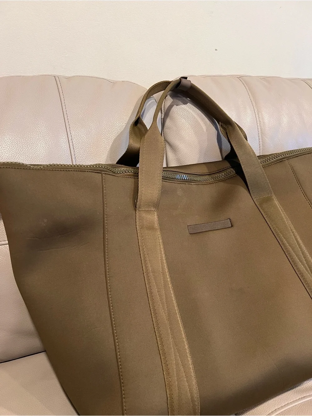 Dagne Dover Landon Carryall Duffle Bag Neoprene Dark Moss Olive Green Travel - Picture 7 of 16
